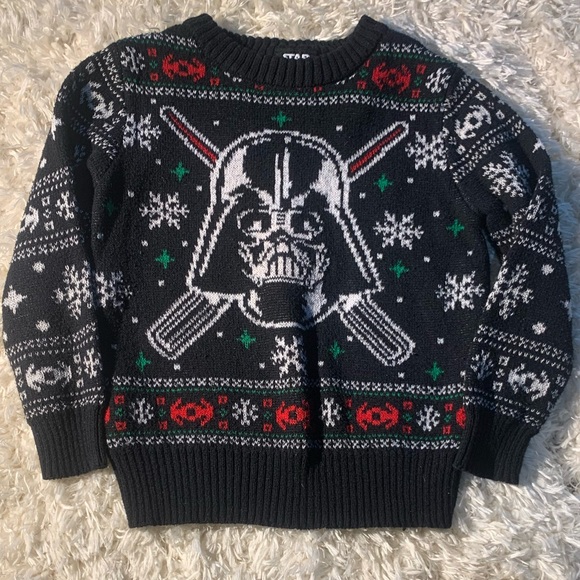 CHRISTMAS LOT OF 3.  STAR WARS SWEATER, RABBIT SKINS HOME ALONE TEE & OKIE DOKIE - Picture 2 of 16